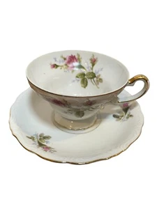 Vintage Royal Rose von Fine China Japan - Tasse und Untertasse mit Fuß - Bild 1 von 2