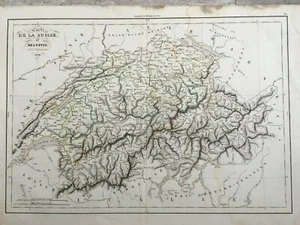 Mapa Geográfico De Suiza O Helvetia Por Delamarche 1838 Neuchatel Ginebra - Picture 1 of 11