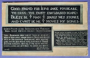 Postcard William.Shakespeare Epitaph.Good Friend,Postmark Stratford On Avon 1908 - Picture 1 of 3