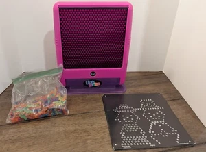 2010 Hasbro Lite Brite Pink & Purple Flat Screen Light Up With Pegs and Sheets - Picture 1 of 16