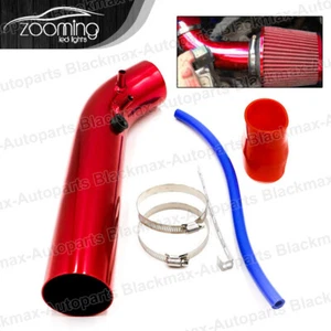 3 inch 76mm Universal Aluminum Red Cold Air Intake Pipe Induction Kit + Clamps - Bild 1 von 8