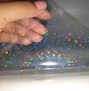Rings Holographic Transparent Self Adhesive Vinyl Overlay Film A4 Sheet - Picture 1 of 2