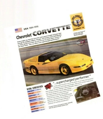 HOJA/FOLLETO DE ESPECIFICACIONES PERSONALIZADAS CHEVROLET CORVETTE: 1993, 1994, 1995... Foto 1 de 2