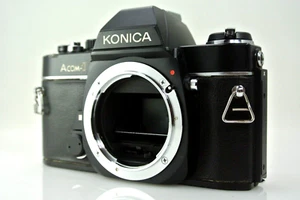 Excellent Konica ACOM-1 35mm Film SLR Camera Black Body Only Working From Japan - Picture 1 of 22