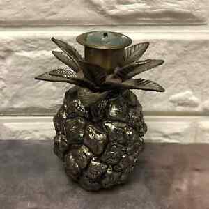Vintage 4.5” Metal Pineapple Candle Holder Godinger Silver Art Company