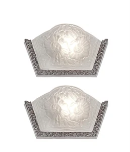 Verdun : a pair of French 1930 Art Deco wall sconces France - Picture 1 of 11
