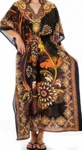 Damen Kaftan afrikanischer Dashiki Kaftan Hippie Boho Cocktail Maxikleid freie Größe - Bild 1 von 2