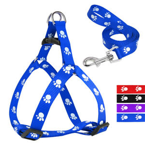 10pcs/Lot Paw Print Step in Pet Dog Harness and Leash Set for Small Medium Dogs