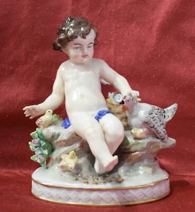 porselain Porcellana CAPODIMONTE "Cherubino con gallina e pulcini" 1940 - Bild 1 von 7