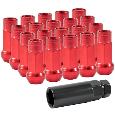 Dadi ruota Lug Nuts acciaio M12x1,25 Steel rosso Giappone JDM per Subaru Nissan Suzuki - Immagine 1 di 4