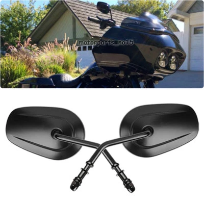 Espejos retrovisores clásicos ultra limitados negros cónicos MP para Harley Electra Glide Foto 1 de 4