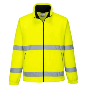 Portwest Hi Vis Windbreaker Fleece Jacket Breathable Safety Workwear Coat - F303 - Picture 1 of 7