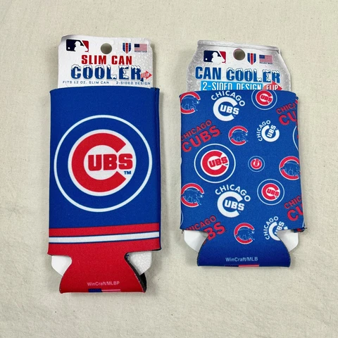 2 Chicago Cubs Can Coolers Koozie Baseball Regular And Slim Hugger Cover