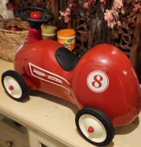 Vintage Metal Radio Flyer Little Red Roadster Race Car Scooter Nice shape - Picture 1 of 8