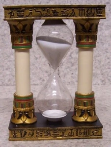 Reloj de arena temporizador columnas egipcias faraones NUEVO 5 minutos huevo hervido caja de regalo - Imagen 1 de 4
