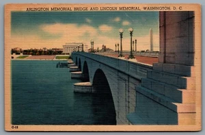 Postcard Washington DC c1930s Arlington Memorial Bridge And Lincoln Memorial - Picture 1 of 2