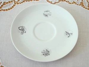 Vintage Mosa Mastricht 5 1/2" Untertasse weiß grau Schiff Anker Stern Fisch 3113M ~ - Bild 1 von 8