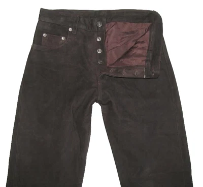 MODEKA Herren- LEDERJEANS / Biker- Lederhose in dkl.- braun ca. W31-32 / L31 - Bild 1 von 4