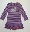 Naartjie Kids Purple Lilac Long Sleeve Stripes Ruffles Dress girls XXL 8
