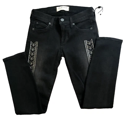 TEXTILE Elizabeth & James Gilded Ozzy Skinny Jean Embroidered Studs Women 24 NWT - Imagem 1 de 4