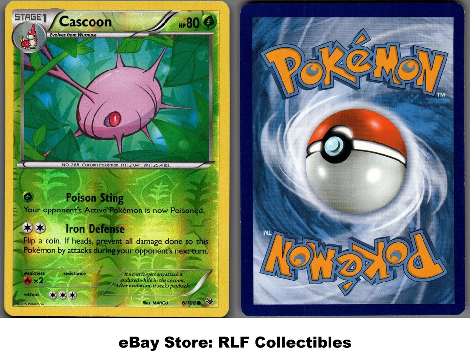 2015 Pokemon, XY Roaring Skies, #6/108 Cascoon, Reverse Holo Common - Image 1 of 1