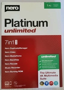 Nero Platinum Unlimited | Video Editing 7 IN 1 SUITE NIB 4K Video Multimedia - Picture 1 of 2