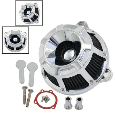 Filtro de admisión de filtro de aire con cubierta cromada de alta calidad apto para Harley Electra Glide Foto 1 de 4