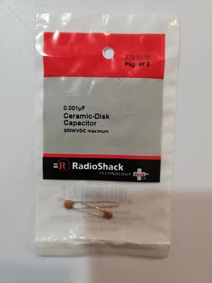 Condensador de disco de cerámica 0,001 uF #272-0126 de RadioShack - Nuevo de Lote Antiguo Foto 1 de 2