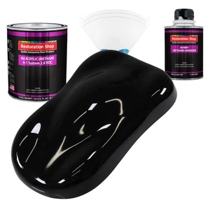 Restoration Shop Jet Black (Gloss) Acrylic Urethane Quart Kit Auto Paint - Picture 1 of 5