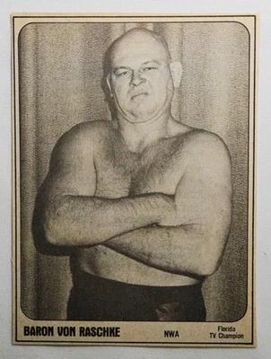 Tarjeta de papel 1981 Wrestling Super Stars Magazine Baron Von Raschke WWF WWE NWA Foto 1 de 2