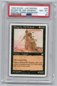 Zhang He Wei General Black R MTG Portal Three Kingdoms English Version PSA8 - Picture 1 of 1