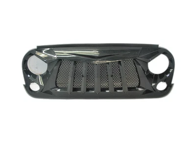 Jeep Wrangler JK JKU Angry Eyes Mesh Front Grille Upgrade Black 07-18 FREE SHIP — 第 1/4 张图片