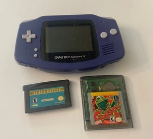 Nintendo Game Boy Advance console AGB-001 - Indigo Purple - W/2 Games No Cords - Picture 1 of 5