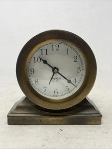 Pottery Barn Clock Voyager Alarm Clock No. 407 Vintage Antique Brass Finish (35) - Picture 1 of 15