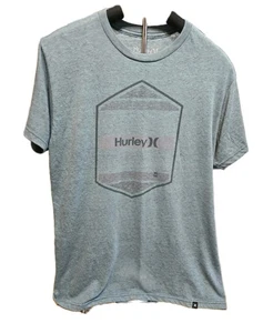 Hurley TShirt Mens Medium Pullover Short Sleeve Crew Neck Green Lightweight Surf - Picture 1 of 7