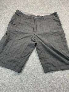 Prana Shorts Mens 34 Gray Plaid Pocket Button Lightweight Outdoors Chino - Picture 1 of 20