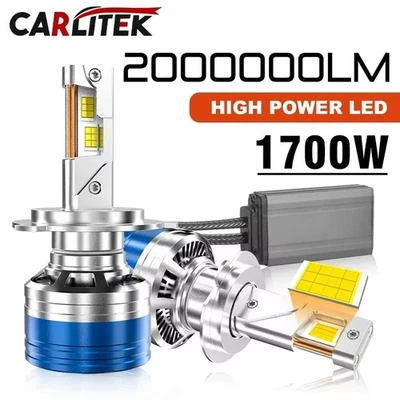 Faros LED Coche 1700W 2000000LM Canbus H1 H4 H7 H11 9005 9006 9012 CSP Turbo - Imagen 1 de 4