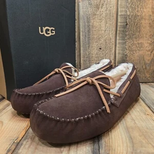  MENS US 12 UGG OLSEN SLIPPER MOCCASIN ESPRESSO SUEDE WOOL LOAFER EUR 45 - Picture 1 of 14