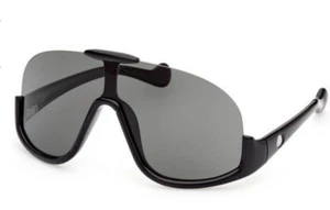 Authentische Moncler Sonnenbrille ML 0230-01A glänzend schwarz mit grauen Gläsern "NEU" 0mm - Bild 1 von 4