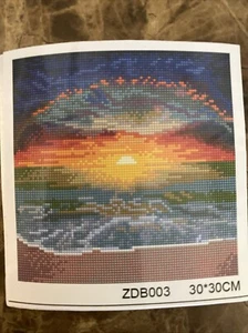 5D Diamond Painting Kit 12x12” Rainbow Beach Brand New In Package - Picture 1 of 4