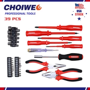 39pcs Screwdriver Tool Set,Electrician's Insulated Magnetic Electrical Hand Tool - Picture 1 of 10