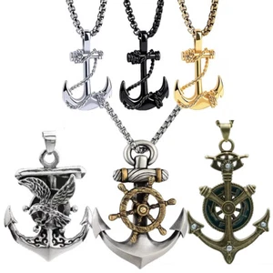 Anchor Necklace Pendant Jewelry Nautical Navy Boating - Picture 1 of 53