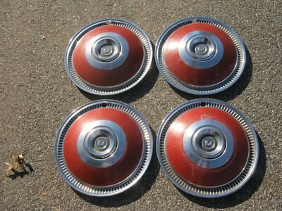 Factory 1974 to 1978 AMC Concord Pacer Matador 14 inch hubcaps wheel covers red - Image 1 of 4
