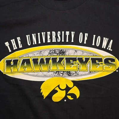 University of Iowa Hawkeyes T-Shirt  Joy Athletic Y2K Single Stitch Vintage NWT - Image 1 of 4