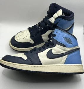 Nike Air Air Jordan 1 Retro High OG UNC Blue Obsidian Sz 7Y Women's 8.5 - Picture 1 of 11