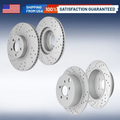 Juego de rotores de disco de freno delanteros traseros perforados para Subaru XV Crosstrek Forester Foto 1 de 4