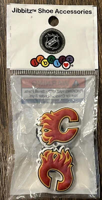 1 pack of 2 NHL jibbitz Calgary Flames (fits crocs) (discontinued) LAST ONE! - Image 1 of 4