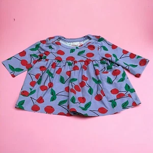 Hanna Andersson Purple Novelty Cherry Print Dress Girls Size 0-3mo - Picture 1 of 5