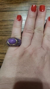 Pre-owned J CREW woven Beaded Ring in Purple size 6 - Picture 1 of 3