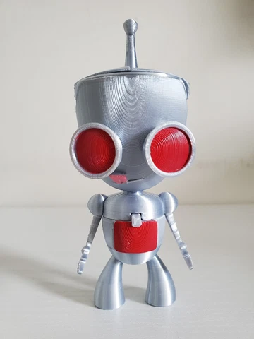 Invader Zim Robot Evil Gir Red Silk Silver Cover